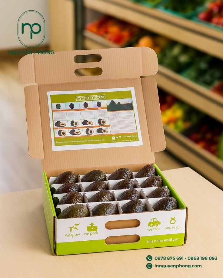 Mẫu thùng carton đựng bơ dạng nắp gài